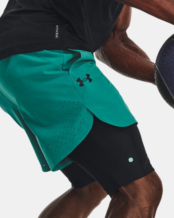 Men's UA Peak Woven Shorts, Green, pdpMainDesktop image number 0
